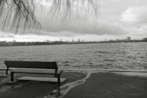Hamburg Außenalster bei der Alsterperle   